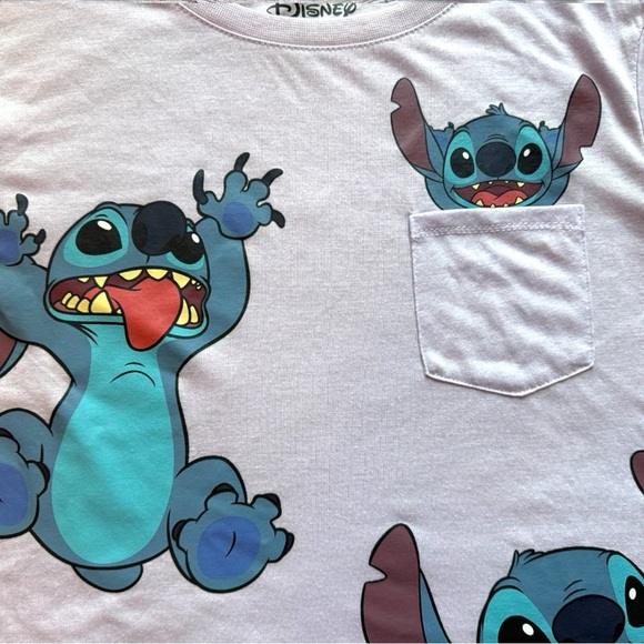 DISNEY Lavender Stitch Graphic T-Shirt – Size L (11-13) - Picture 7 of 10